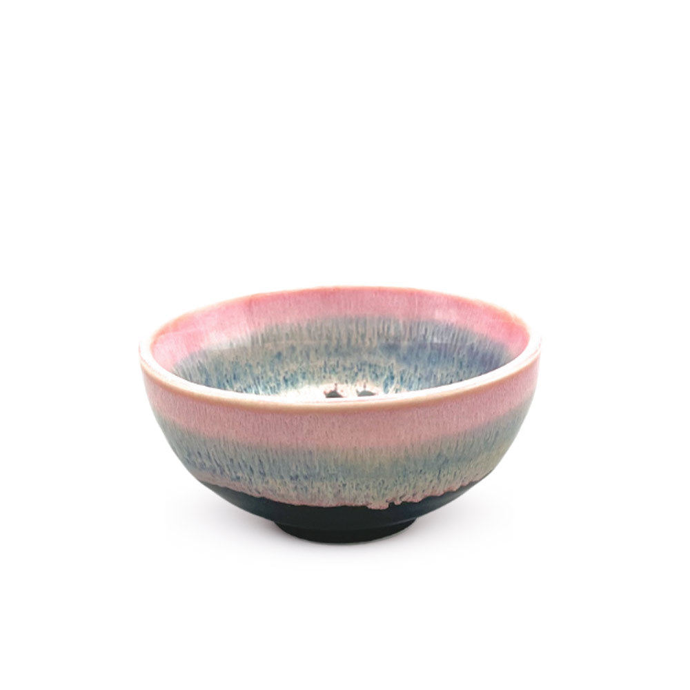 Pink and Dark Brown Ceramic Share Bowl 