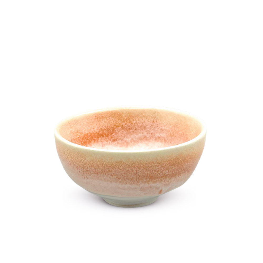 Coral and White Ceramic Share Bowl 