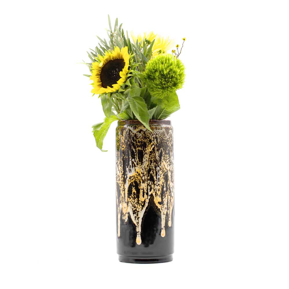 Yellow and Brown Ceramic Vase