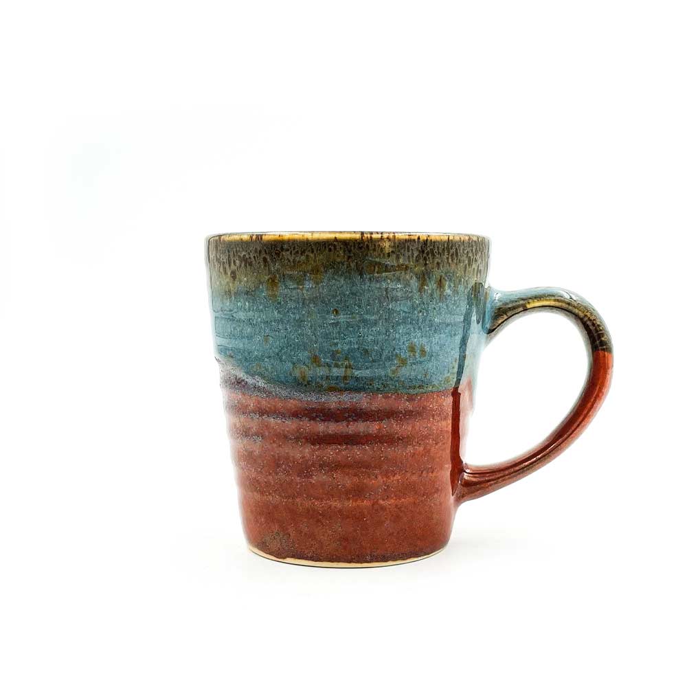 Rust and Green Straight Ceramic Mug