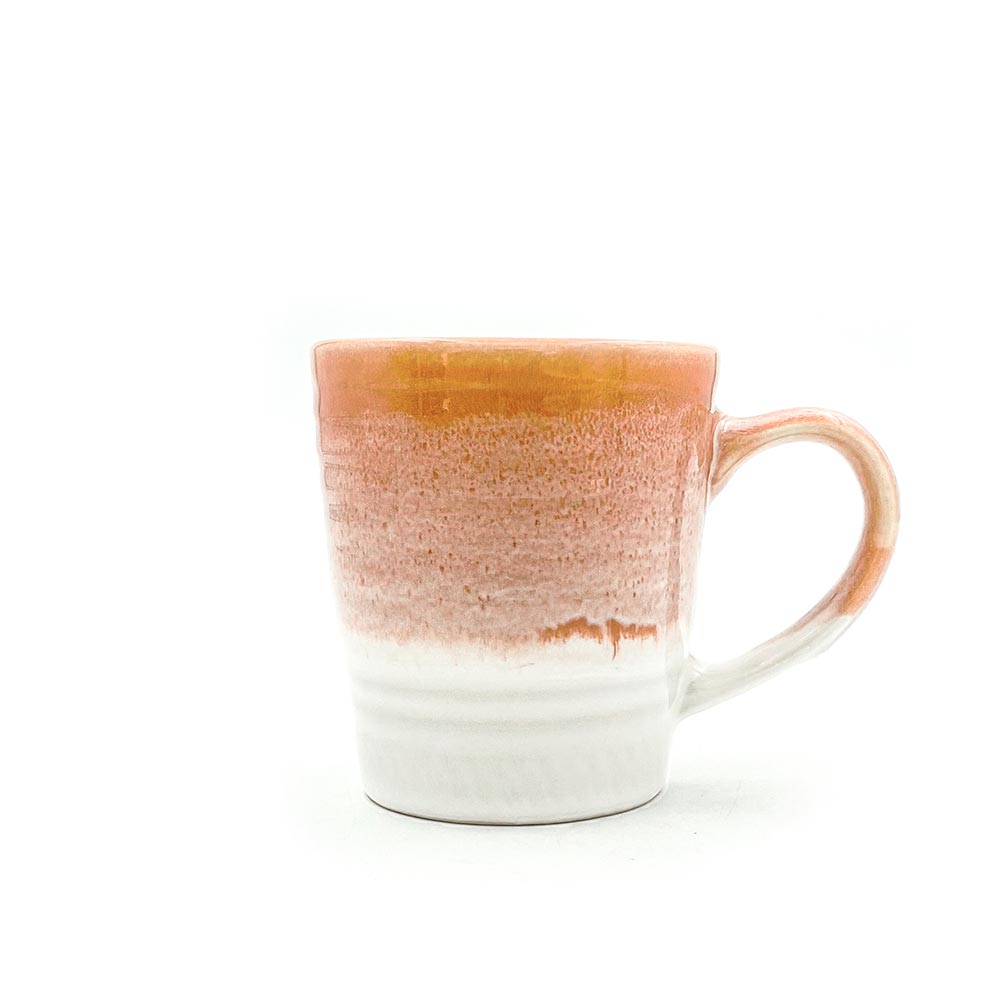 Coral and white Straight Ceramic Mug