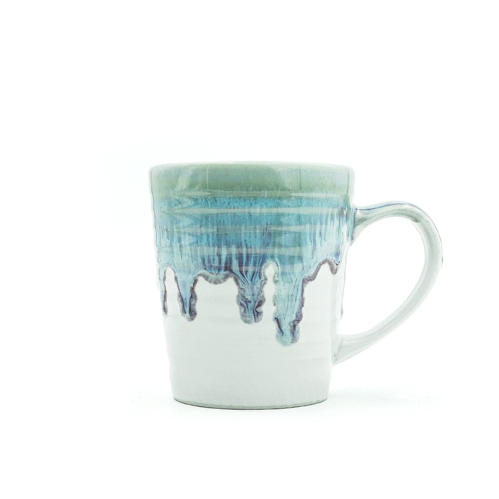 Blue Purple and White Ceramic Coffee Mug