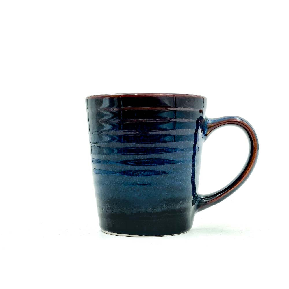 Navy Blue and Black Ceramic Coffee Mug
