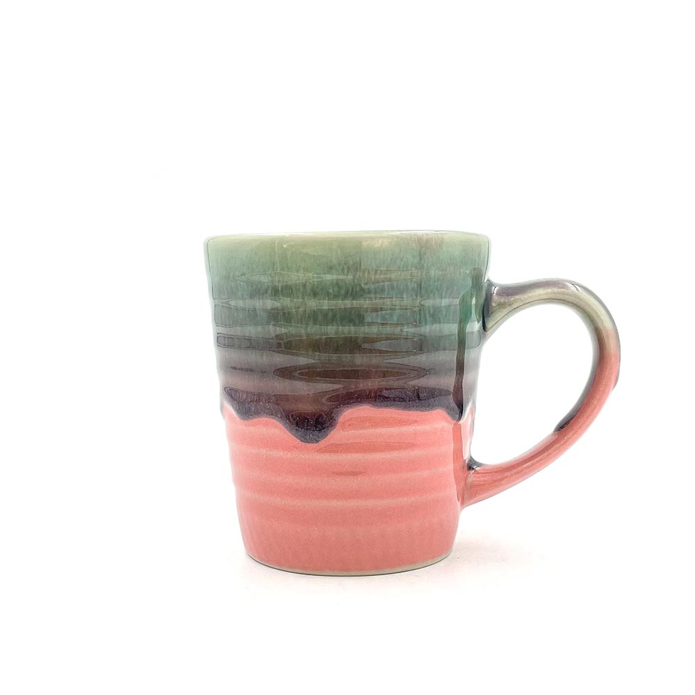 Green and Pink Straight Ceramic Mug