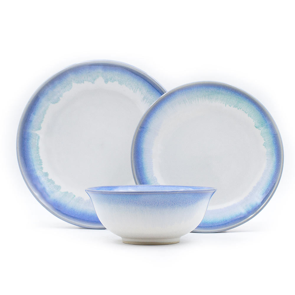 Blue and white three piece Tableware dinner set