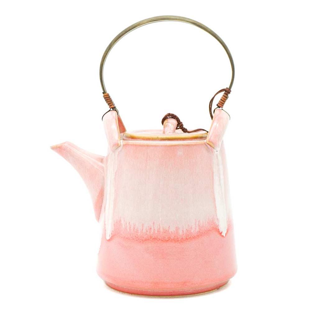 Pottery For The Planet Ceramic Teapot Mad Hatter Raspberry Beret