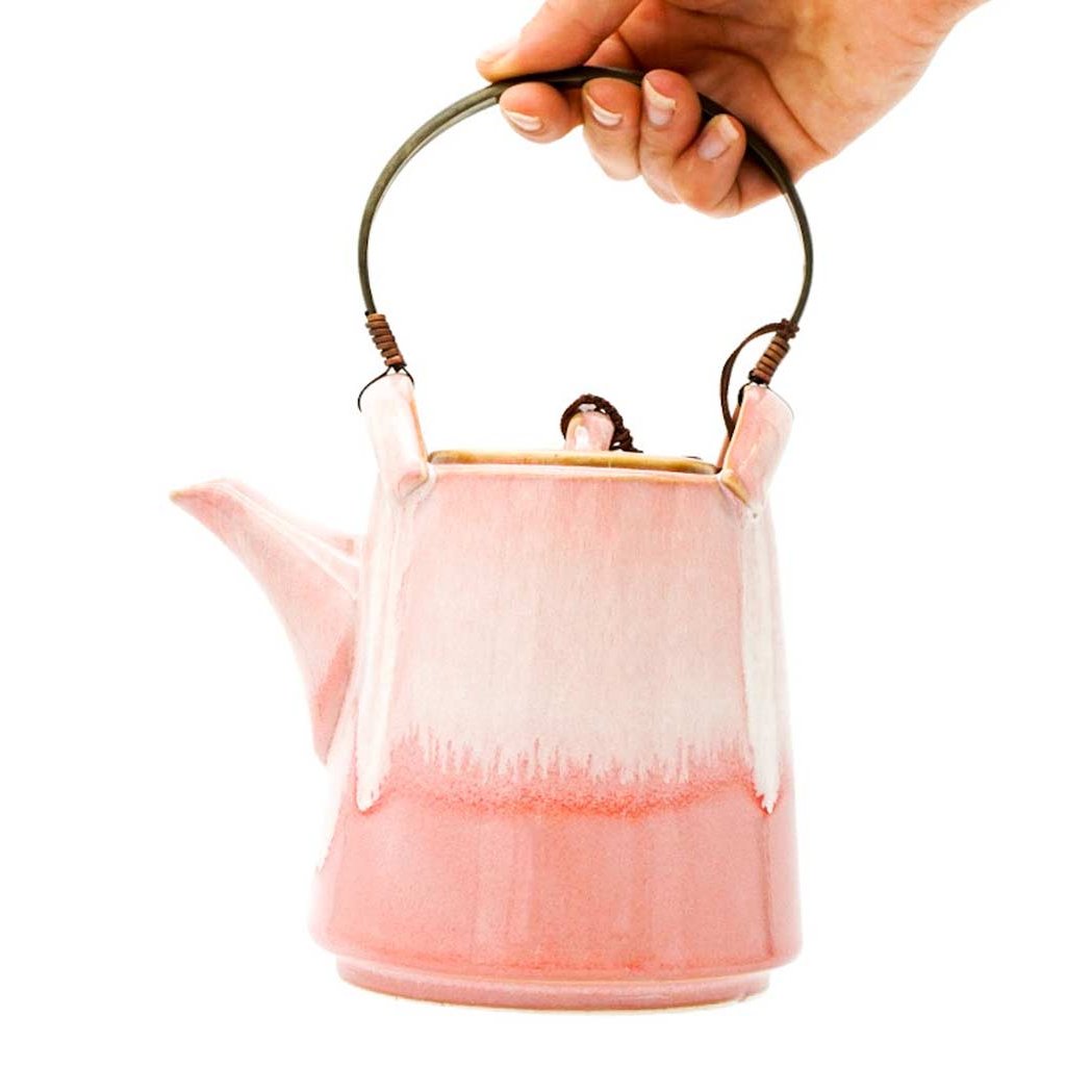 Pottery For The Planet Ceramic Teapot Mad Hatter Raspberry Beret