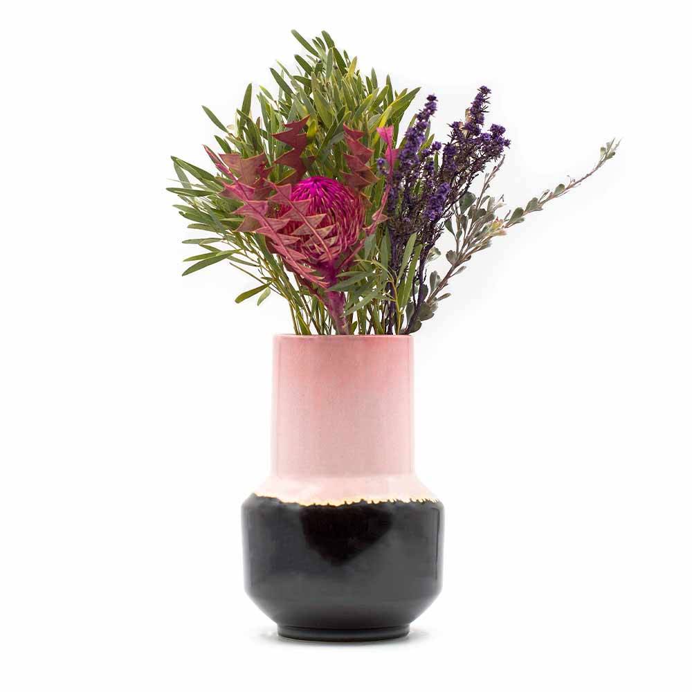 Pink and Black Ceramic Vases