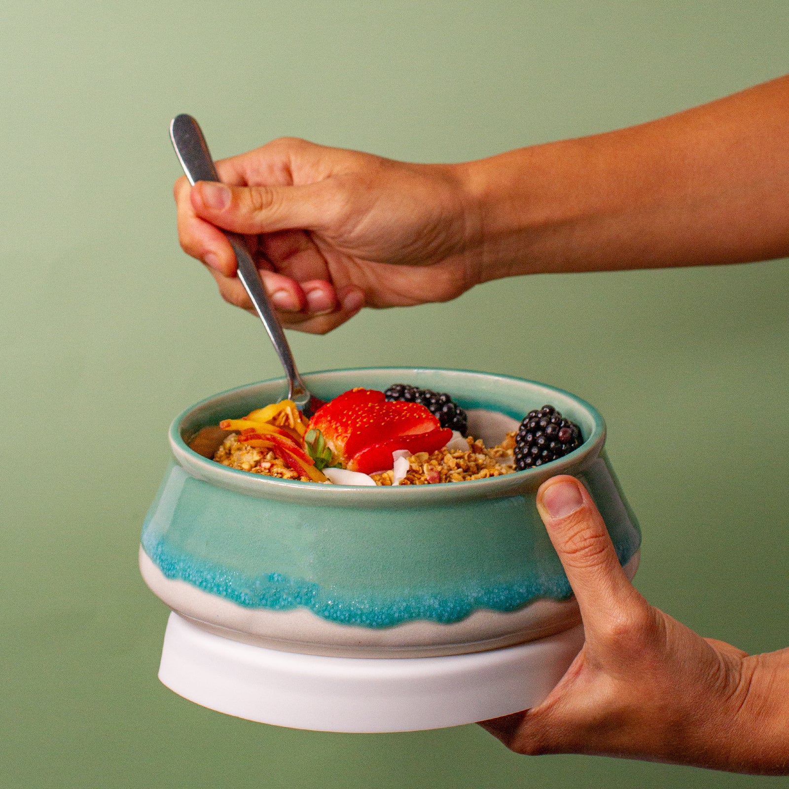 Glossy Green Ceramic Bowl