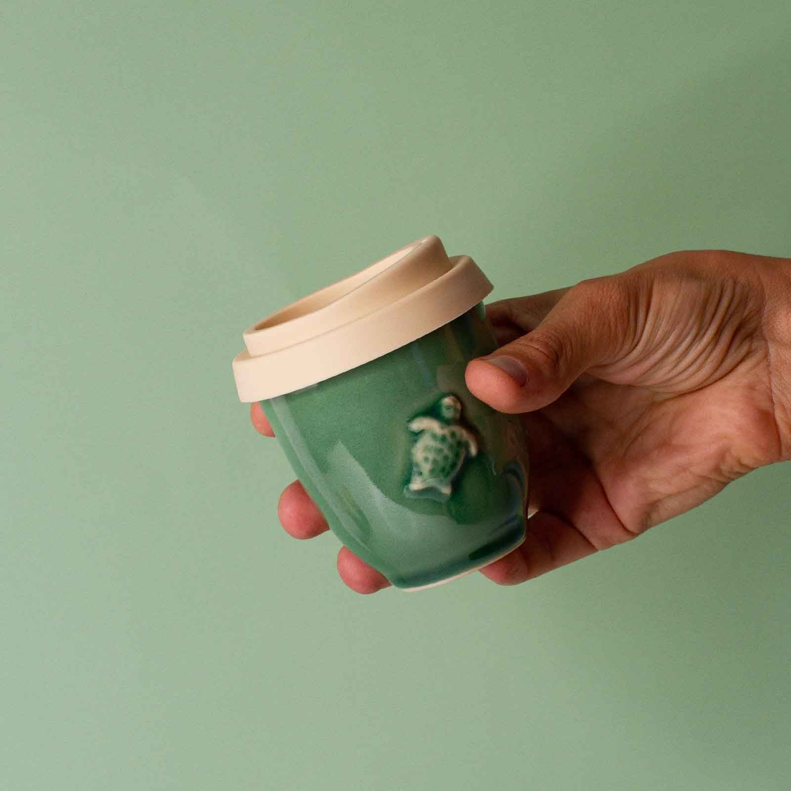 Green Sea Turtle Ceramic Cup 4oz Piccolo Cup