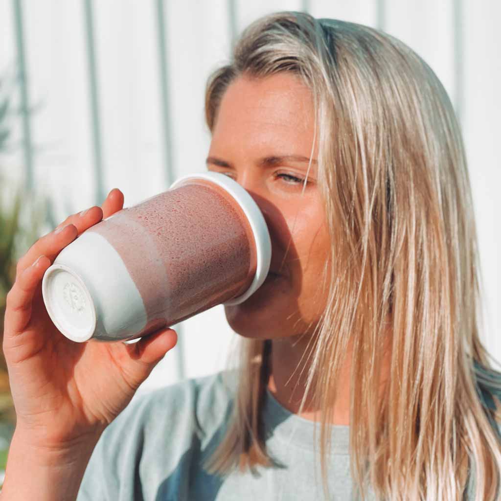 Ceramic Travel Mug drinking